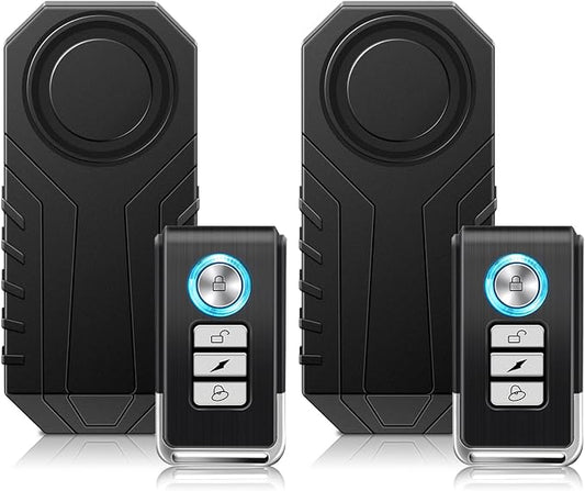 Bike Alarms,Bike Alarm Anti Theft,Bicycle Motion Sensor Anti-Theft Alarm,113dB Super Loud Bicycle Vibration Motion Sensor Siren Anti Theft Security System IP65 Waterproof, 2Pack