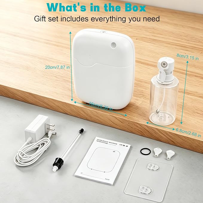 Waterless Essential Oil Diffuser, Bluetooth Smart Cold Air Scent Machine with 400ml Oil Bottle, 2000 Sq.Ft Coverage Aromatherapy Diffusers for Large Room Home Hotel Office Spa with App Control (White)