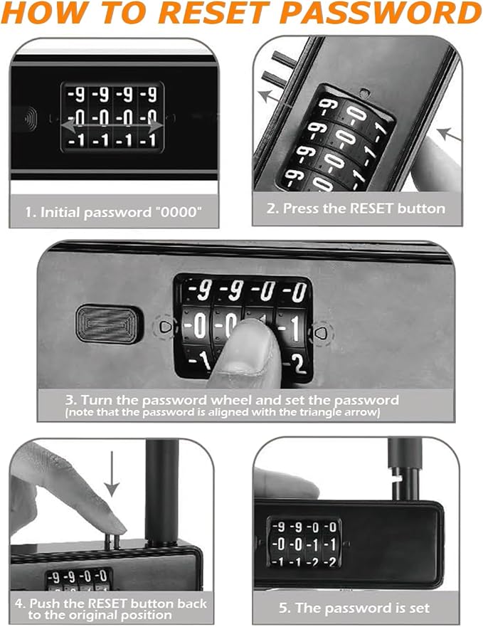 Bike U Lock Anti Theft, 4 Digit Heavy Duty Combination Bicycle Lock with 6FT Steel Cable, High Security U Lock for Bike, Motorcycle, Scooter, Door, Fence, Mounting Bracket Included