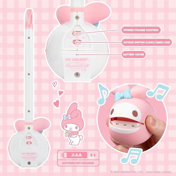 Otamatone Sanrio My Melody Electronic Portable Music Instrument / Synthesizer Toy from Japan by Maywa Denki (Officially Licensed Hello Kitty and Friends) [English Instructions]