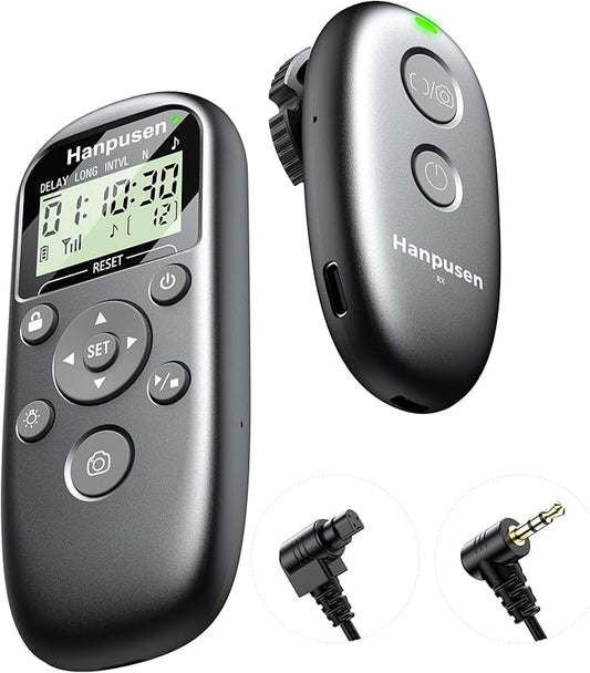 Rechargeable Wireless Intervalometer Shutter Release for Canon Cameras - Time-Lapse, Star Trails, Interval & Bulb Exposure Remote with OLED Display for Canon R50 V/R6 Mark II/T7/R100/R8/R7/R6/R5/R10