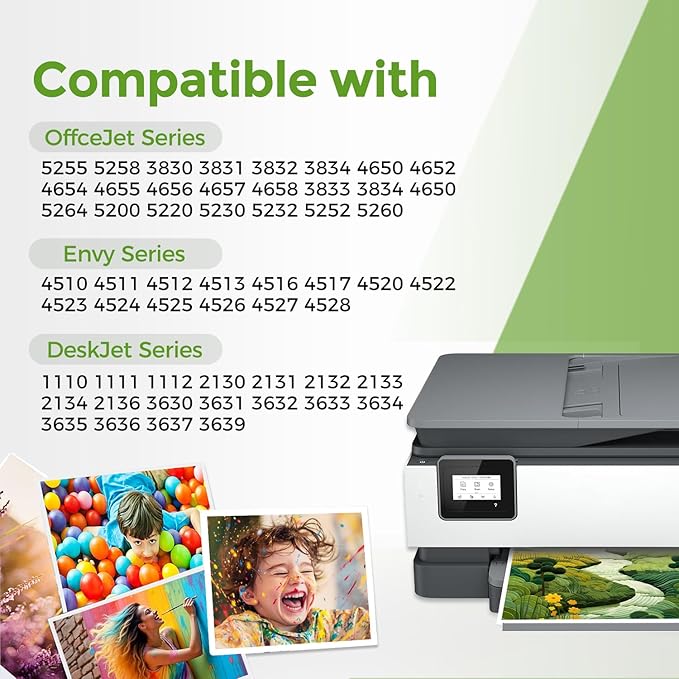 63XL Ink Cartridge Combo Pack Replacement for HP Ink 63 HP63 XL 63XL Black and Color 2-Pack to Envy 4520 4512 4510 Officejet 4650 5258 5200 3830 5255 4655 4652 5252 Deskjet 3630 3632 2132 1112 Printer