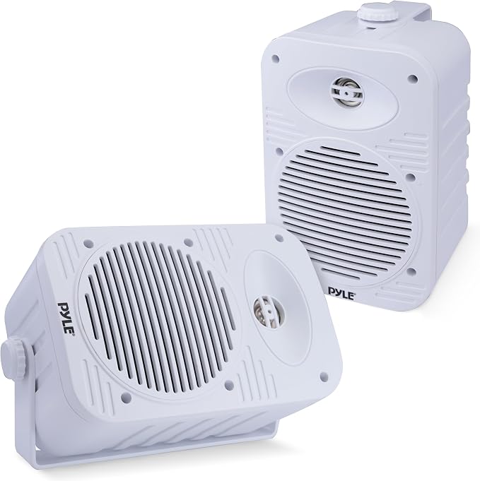 Pyle 500 Watt Bluetooth Indoor Outdoor Speakers Pair - Dual Waterproof 5.25” 2-Way Full Range Speaker System w/ 1/2” High Compliance Polymer Tweeter | Home, Boat, Marine, Deck, Patio, Poolside (White)