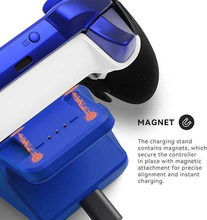 Charging Station Dock for Xbox Elite Series 2 Controller, Magnetic Charger Stand for Xbox Elite Series 2 Core Controller with Type C Charging Cable, LED Indicator - Blue