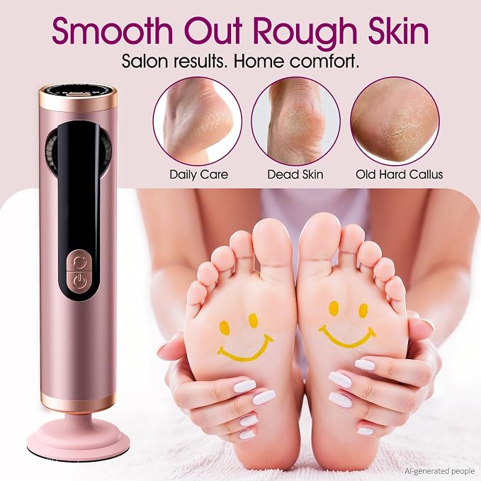 Electric Foot Callus Remover Rechargeable, Professional Pedicure Tools for Feet with 40PCS Sandpaper Discs, Adjustable Speed Heel Scraper for Cracked Heels, Foot Care Scrubber File for Dry Dead Skin