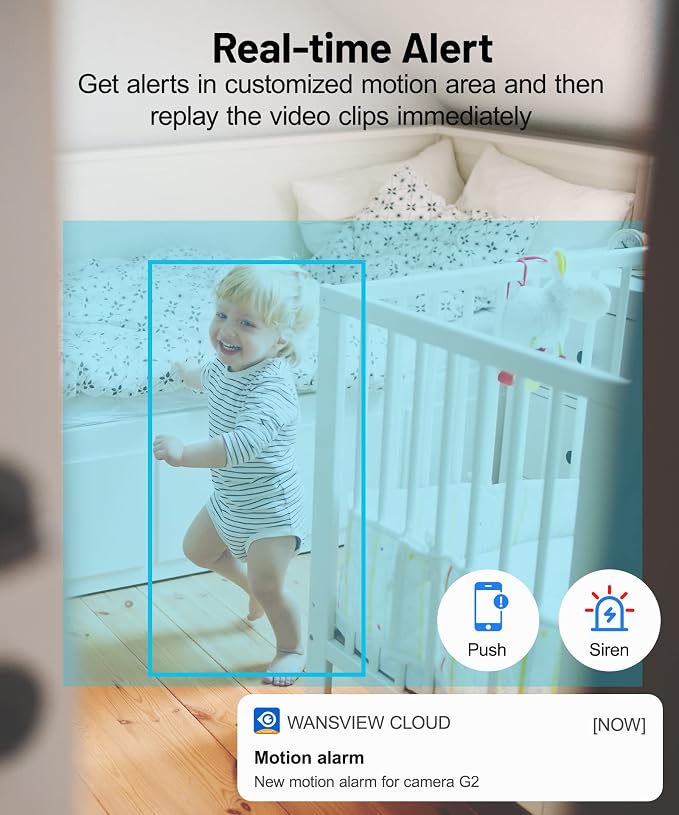 GALAYOU Indoor Security Camera 2K, Pet Camera, 360 Degree 2.4G WiFi Home Security Camera for Baby/Elder/Nanny with Night Vision, Siren, 24/7 SD Card Storage, Works with Alexa and Google Assistant G2