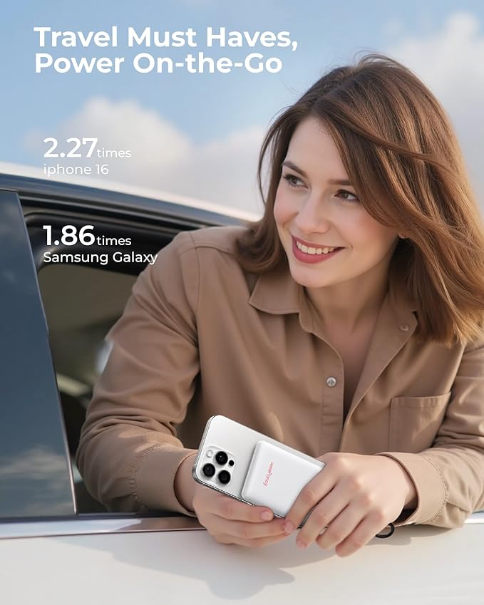 Ultra-Thin Mini Portable Charger 10000mAh & Rechargeable Electric Hand Warmers 2 Packs Gifts Set