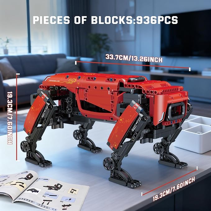 Mould King Robot Dog MK Dynamics Building Kits, MOC Building Blocks Set to Build, Gift for Kids Age 8+/Adult Collections Enthusiasts(936 Pieces with Motor/APP Remote Control)