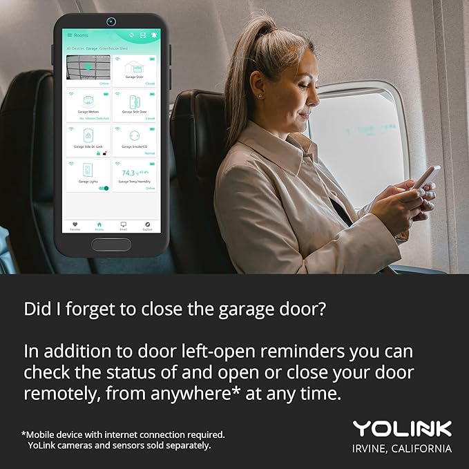 YoLink Garage Door Controller - Remote Control Existing Garage Door Opener, 1/4 Mile World's Longest Range Garage Door Operator Controller, YoLink Hub Required