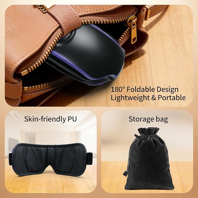 Eye Massager with Heat Smart Sleep Mask with Music for Migraine Relief, Eyes Fatigue, Improve Sleeping for Women Men