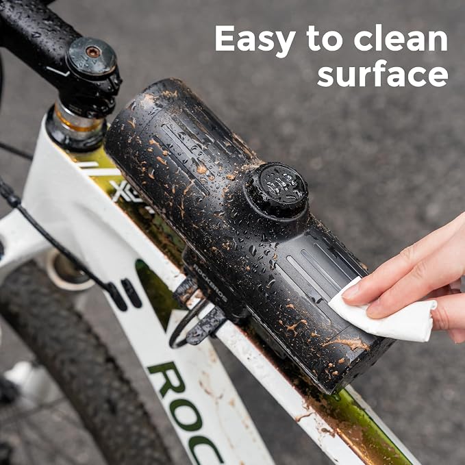 ROCKBROS Secure Bike/Scooter Frame Bag Password Storage Box Plastic Hard Shell Key Anti-Theft Steel Cable/Screws Installation Firm Fixed Equipment, Universal for Gravel MTB Road Racing Cycling