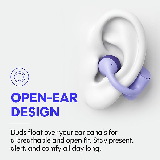 Raycon Everyday Clip On Earbuds - Open Ear Headphones, Lightweight Wireless Earbuds Bluetooth, Sweat & Water Resistant Earphones, Clip Earbuds with Buttons, 30 Hours Battery Life (Carbon Black)
