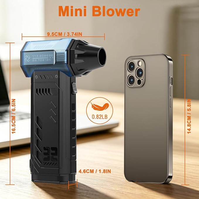 Air Duster - 250,000RPM Compressed Air Duster, Replaceable Batteries 2pcs,Long Life-mini Blower, 3-Gear Adjustable- Electeic Air Duster for Keyboard,PCs,Leaves,Car Cleaning (X301MAX)
