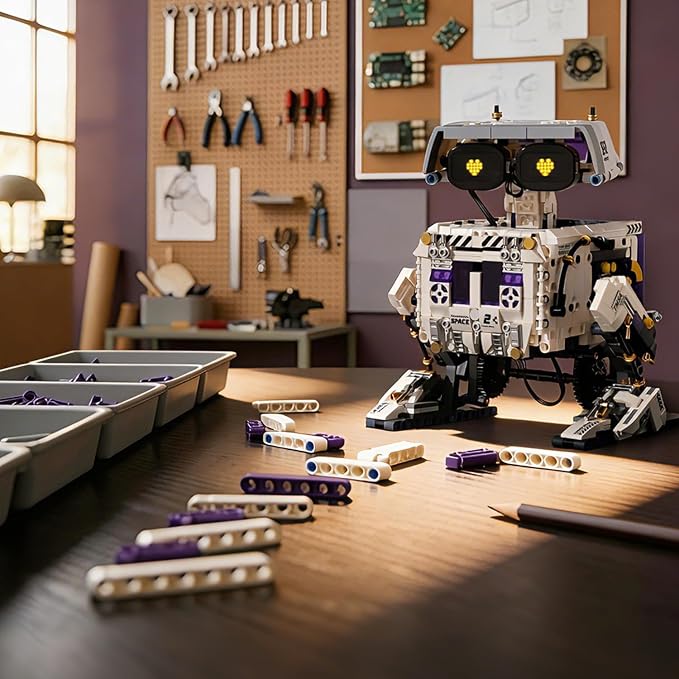 Technic Robot Building Set,Remote Control＆App,Coding for Boys 8-12 | Programmable,ABS Plastic,Rechargeable,STEM Educational Toys,Movable,Movable Joints,LED Expression Modes,1140pcs,Birthday Gift
