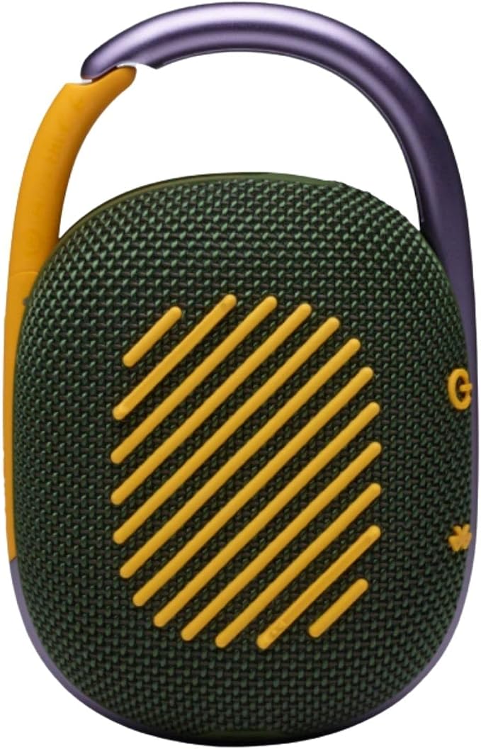 JBL Clip 4: Portable Speaker with Bluetooth, Built-in Battery, Waterproof and Dustproof Feature - Green (Renewed)