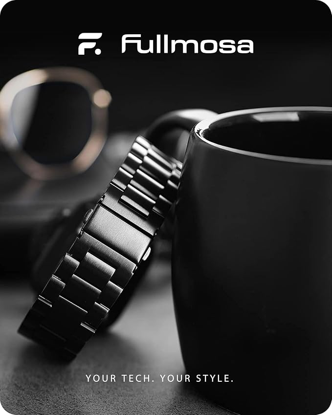 Fullmosa Metal Band Compatible with Apple Watch Bands 41mm 40mm 38mm 46mm 49mm 45mm 44mm 42mm, iWatch Band with Case for Apple Watch Series 11 10 9 8 7 6 5 4 3 2 1 SE3/2/1 Ultra3/2/1, 38mm 40mm 41mm Black