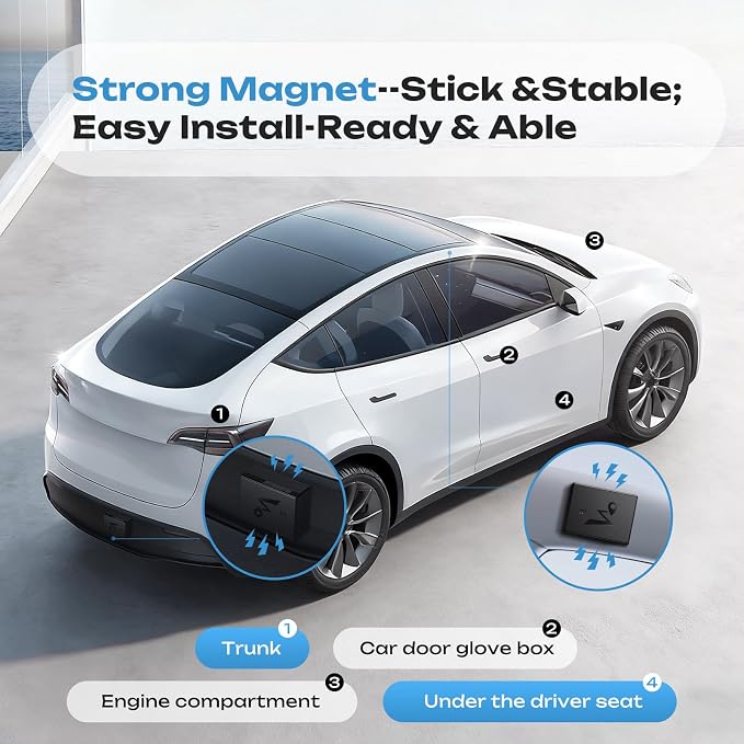 CXK GPS Tracker for Vehicles, Up to 6-Month Battery 4G LTE Tracker for Car with Strong Magnetic 90-Day Location History, Global Coverage Real-Time Tracker Device for Vehicles Subscription Needed