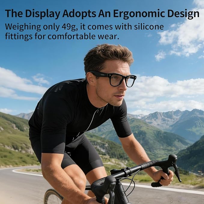 AI Smart Glasses with Camera Stabilization - 8MP POV Video Recording, Real-Time AI Translation, Smart Assistant, Dual-Mic Noise Canceling for Travel & Meetings - Anti-Blue Light, Beige Frame