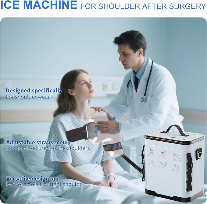 ICYTHRP Cold Therapy Machine with Programmable Timer, FSA Eligible HSA, Portable Ice Machine for Shoulder After Surgery, Shoulder Replacement Recovery System with Specific Shoulder Pad