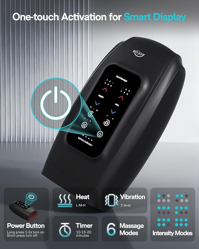 Hand Massager with Heat and Compression, ALLJOY Hand Massager for Arthritis and Carpal Tunnel Relief- Fathers day Gift-s for Dad, Touchscreen Cordless Carpal Tunnel Massager,Dad Birthday Gifts for Men
