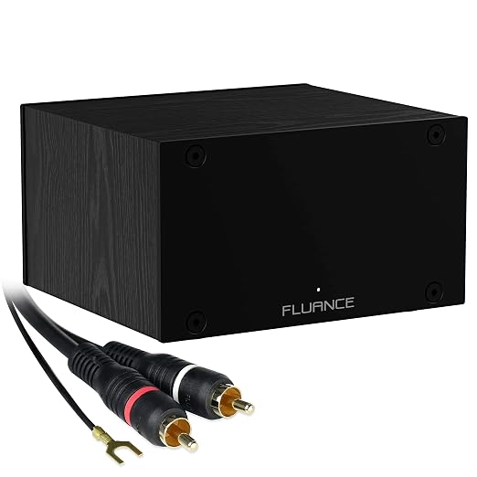 Fluance PA10 High Fidelity Phono Preamp (Preamplifier) with RIAA Equalization for MM Turntables/Vinyl Record Players with RCA Cable (3ft) and Ground Wire (3ft)