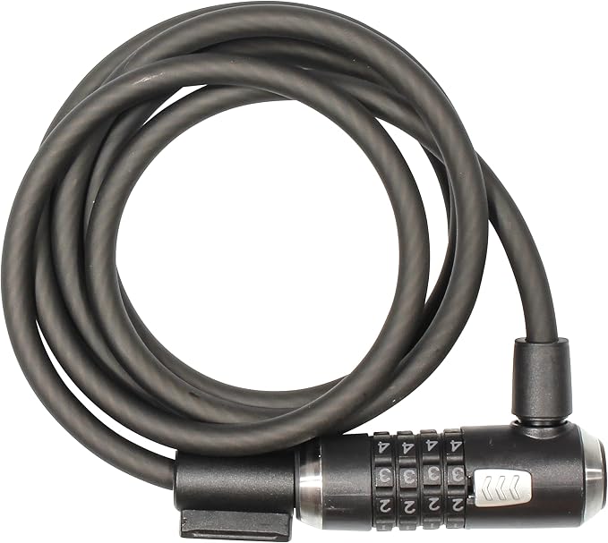 Kryptonite KryptoFlex Bike Lock Cable, 2FT/6FT/10FT Long 12mm Thick Heavy Duty Braided Steel Cable Anti-Theft Security Lock for Outdoor Equipment, Combination/Key Bike Lock