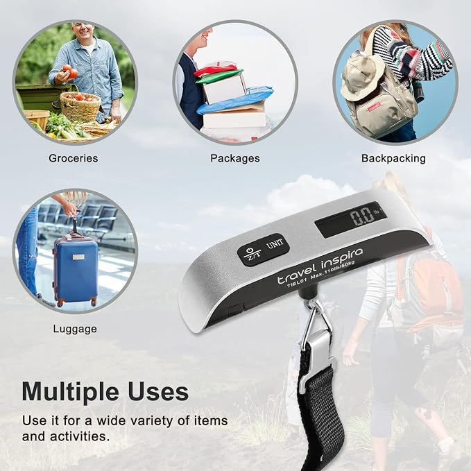 travel inspira Travel Essentials Kit: Luggage Scale + Oxofrd 9 Pack Vacuum Storage Bags