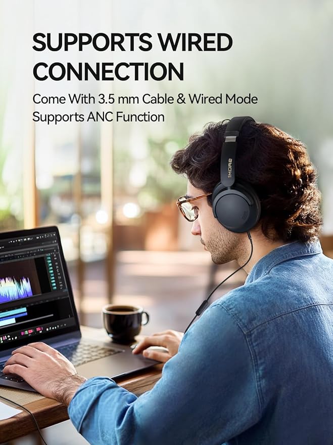 1MORE SonoFlow-Pro Noise Cancelling Headphones - HQ51 Over Ear Bluetooth Headphones with LDAC for Hi-Res Wireless Audio,100H Playtime,Bluetooth 5.4,QuietMax ANC, Comfortable Fit,Clear Calls