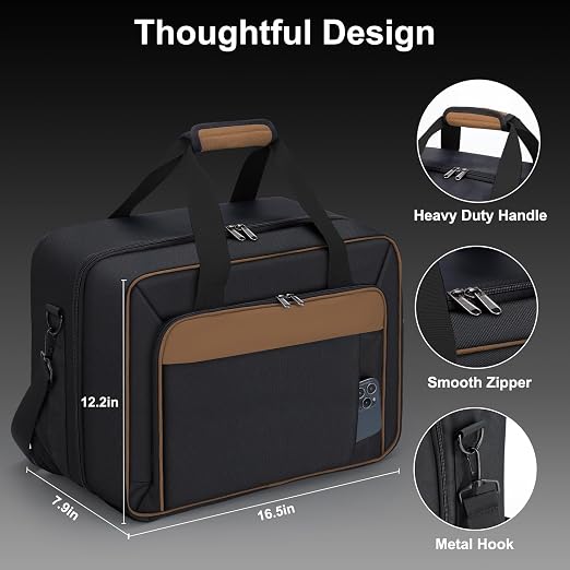 GDNasist Carrying Case Fit for PS5, Travel Thickened Protective Bag Compatible with Playstation 5 Console, Headset, PS5 Controller, Game Discs, and Gaming Accessories Brown
