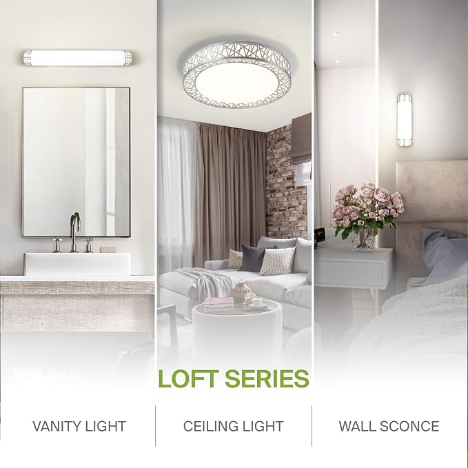 ASD 20 Inch LED Flush Mount Ceiling Light Fixture for Bedroom, 42W 2474LM 5CCT 2700K-5000K, Triac Dimmable Lights, Dining, Living Room, Kitchen Lamps, Modern Home Lighting Fixtures, Nickel, ETL