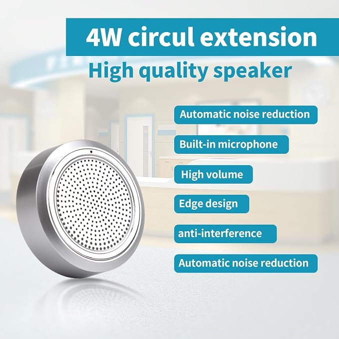 Dual-Way Window Intercom System,High Power Speaker,Microphone Speaker for Teller Window, Two Way Interphone for Bank,Hospital,Business,Office.