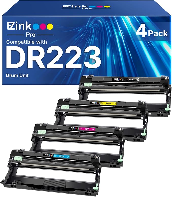 E-Z Ink Pro DR223 Drum Unit Compatible Replacement for Brother DR223CL DR 223 Drum Unit to use with Brother mfc-l3770cdw mfc-L3710CW mfc-L3750CDW HL L3210CW HL L3230CDW HL L3290CDW Printer (4 Pack)