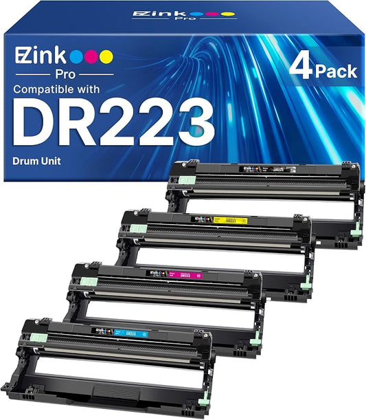 E-Z Ink Pro DR223 Drum Unit Compatible Replacement for Brother DR223CL DR 223 Drum Unit to use with Brother mfc-l3770cdw mfc-L3710CW mfc-L3750CDW HL L3210CW HL L3230CDW HL L3290CDW Printer (4 Pack)