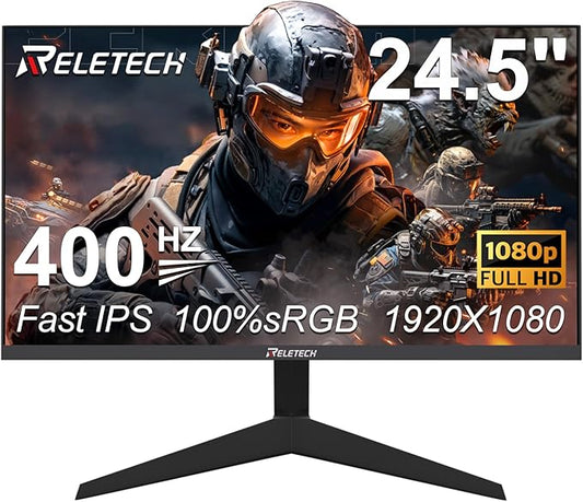 24.5 Inch 400Hz Gaming Monitor, FHD 1080P Computer Monitor,1MS Fast lPS,FreeSync Compatible, HDR Supports 100% sRGB 2*DisplayPort & 2*HDMI, VESA75*75mm (GT25 Sniper)