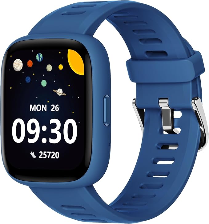 BIGGERFIVE Smart Watch for Kids, 1.8" Fitness Tracker Watch Pedometer, Heart Rate, IP68 Waterproof, Sleep Monitor, Calorie Step Counter, 5 Puzzle Games with/Without APP for Girls Boys Teens 5-16