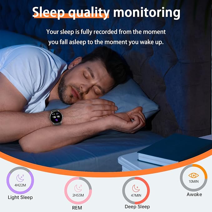 Smart Watches for Men Women(Answer/Make Calls), 1.27" HD Screen Fitness Tracker with Heart Rate/Sleep Monitor, 130+ Sport Modes IP68 Waterproof Activity Tracking, Smart watch for Android iPhone, Black
