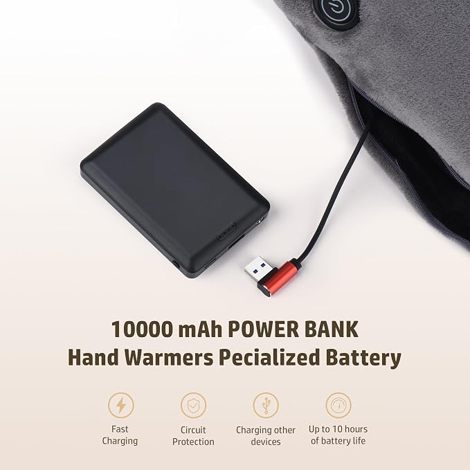 Hand Warmers Rechargeable: Reusable Electric Heated Gloves - Portable Heating Pouch - Relief Hand Heater for Arthritis - for Hunting Football Camping Golf Xmas Gifts