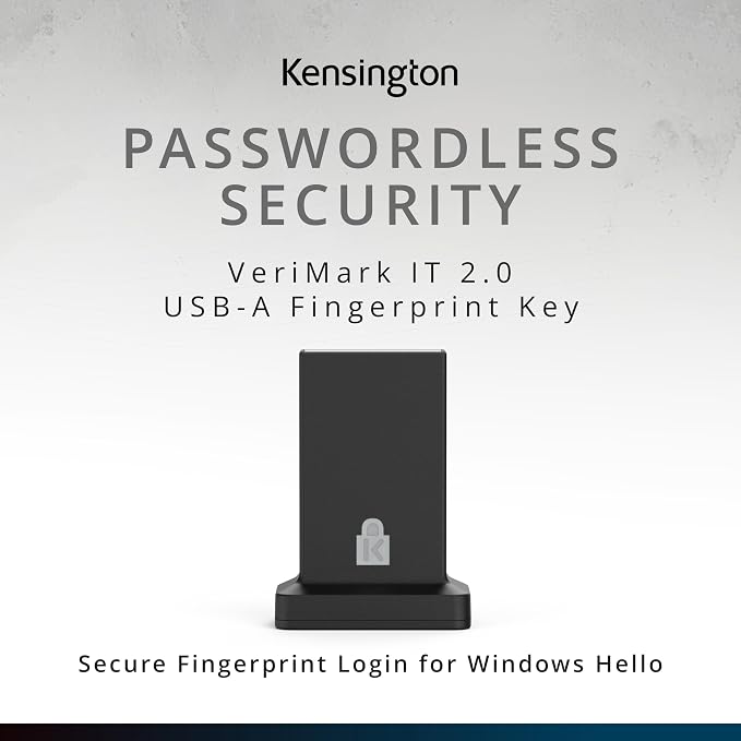 VeriMark™ IT 2.0 USB-A Fingerprint Key - Windows Hello & Windows Hello for Business, 360° Fingerprint Reader, Password-Free Login K64740WW