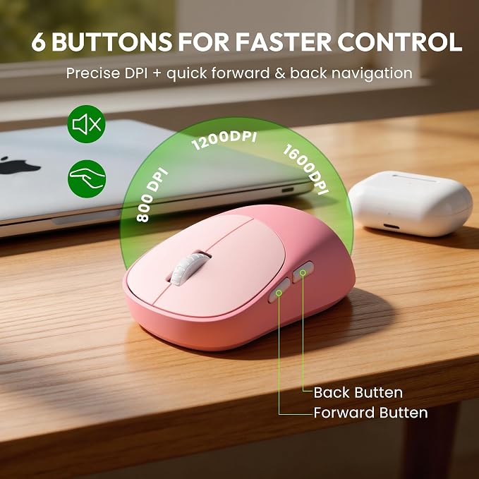 Wireless Keyboard and Mouse Combo, Typewriter Keyboard with Detachable Wrist Rest, Full-Size Retro Round Keycaps, Smart-Sleep, 2.4GHz Stable Connection for Mac/Windows/PC, Trueque(Rose Mist Pink)