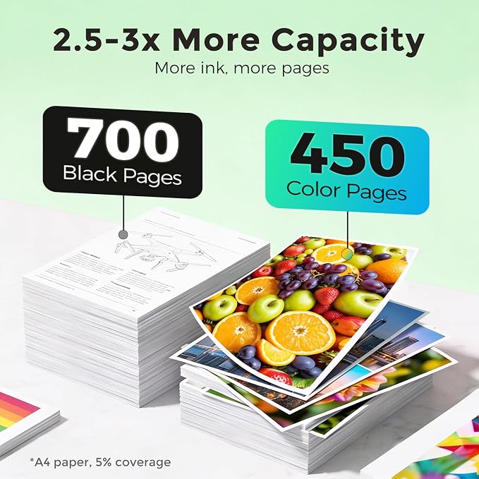 67XL Ink Cartridges Black/Color Combo Pack Replacement for HP Ink 67 HP67 XL HP67XL for 2855e 2800e 2755e 2700 4255e 4200e 6055e 6000 2852e 2827e 2700e 2734e 4155e 6455 6400 Printer (2-Pack)