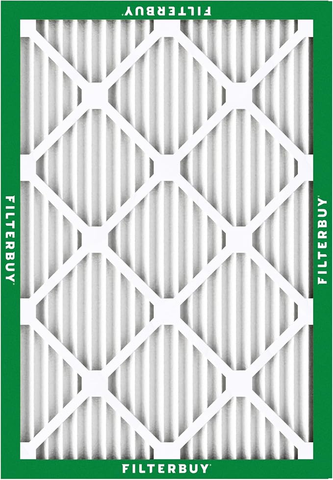 Filterbuy 20x24x1 Air Filter MERV 8 Essential Dust & Allergy Defense (5-Pack), Electrostatic Pleated HVAC AC Furnace Filters Replacement, Made in USA (Actual Size: 19.38 x 23.38 x 0.75)
