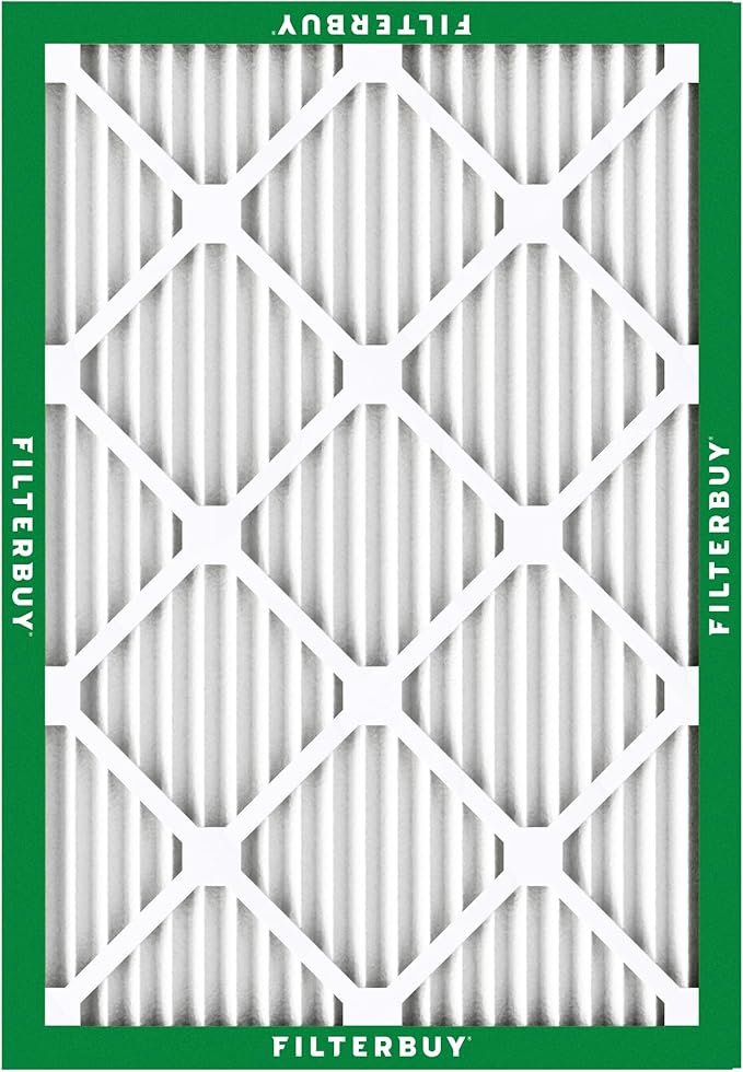 Filterbuy 25x32x1 Air Filter MERV 8 Essential Dust & Allergy Defense (5-Pack), Electrostatic Pleated HVAC AC Furnace Filters Replacement, Made in USA (Actual Size: 24.50 x 31.50 x 0.75)