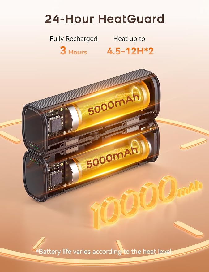 RORRY Hand Warmers Rechargeable 2 Pack, 10000mAh 360° Heating Magnetic Electric Hand Warmer, 24Hrs Warmth Portable Reusable Pocket Heater for Camping Hunting Gifts for Men Women