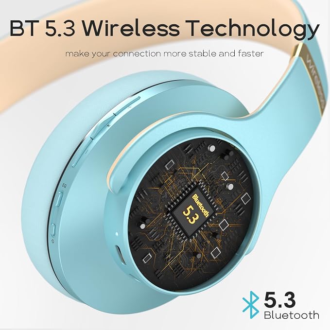 DOQAUS Bluetooth Headphones Over Ear, 90H Playtime, 3 EQ Modes, HiFi Audio, ENC Mic, Reinforced Durable Frame & Soft Earpads for Extended Wear, Phone, PC, Travel