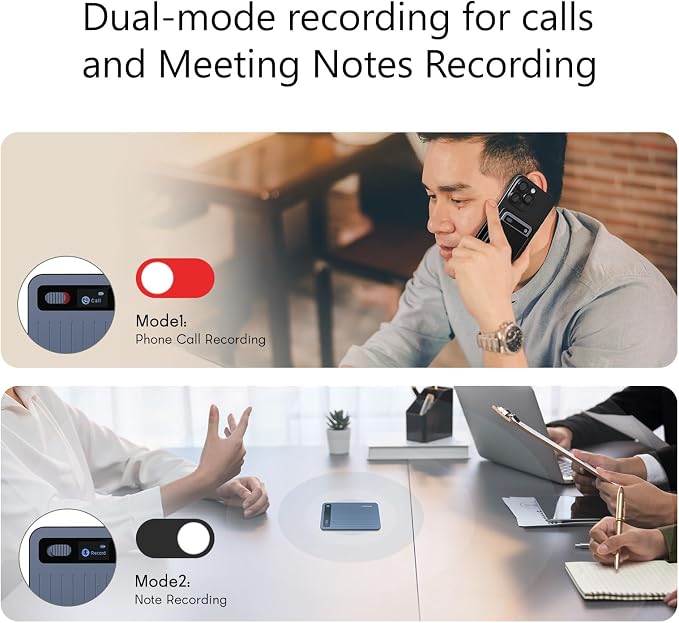AI Voice Recorder, 64GB, Unlimited Transcribe & Summarize with AI Technology, Note Voice Recorder with App Control, 140 Languages for Lectures, Meetings, Calls (Blue)