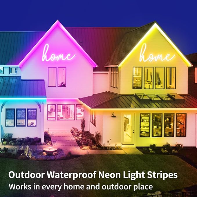 segrass 66FT Led Neon Rope Lights Control with App/Remote,Flexible Led Rope Lights,Multiple Modes,IP65 Outdoor RGB Neon Lights Waterproof,Music Sync Gaming Led Neon Strip Lights for Bedroom Décor