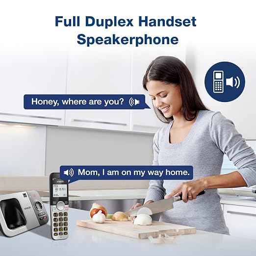 VTech Cordless Home Phone with Answering Machine — Full-Duplex Speakerphone, Large Backlit Display, Big Buttons, Caller ID, Easy Setup | VG232