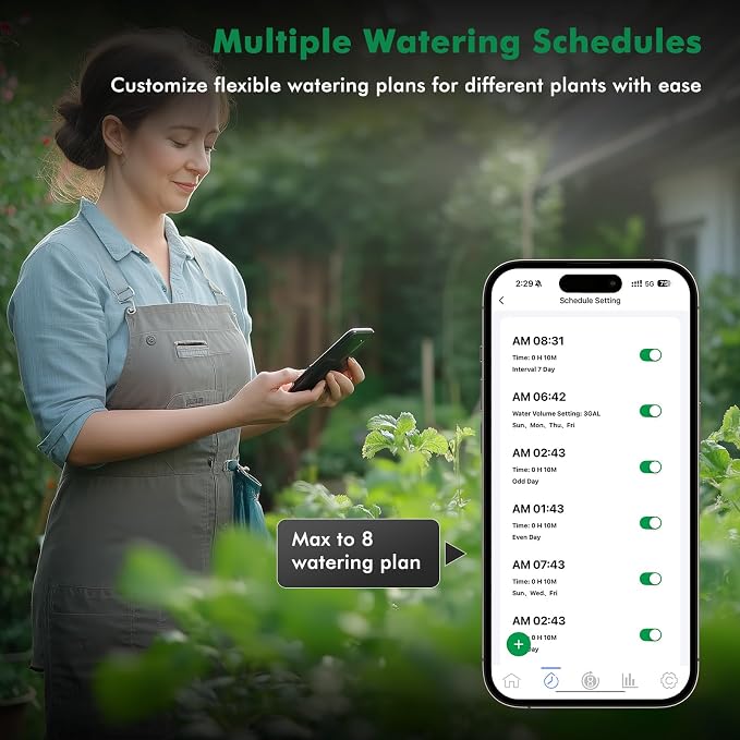 RESTMO WiFi Smart Sprinkler Timer with APP Remote Control for Garden Hose | 1-Zone, Built-in flow meter, 2.4GHz WiFi connection, automatic drip irrigation for lawn & outdoor yard