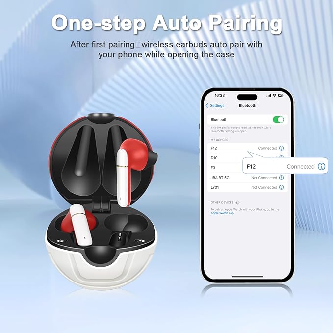 Wireless Earbuds for Kids,Comfortable Wireless Earphones Fit Ergonomic Design Ball Shape Ear Buds with Mic for Android iOS Cell Phone Computer Laptop