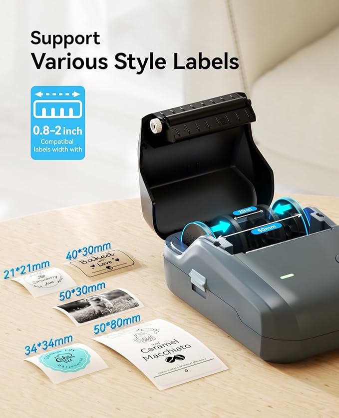 NIIMBOT B1 Label Maker Machine, Thermal Label Printer Easy to Use for Office, Home, Business, Came with 3 Roll White Labels(Blue)